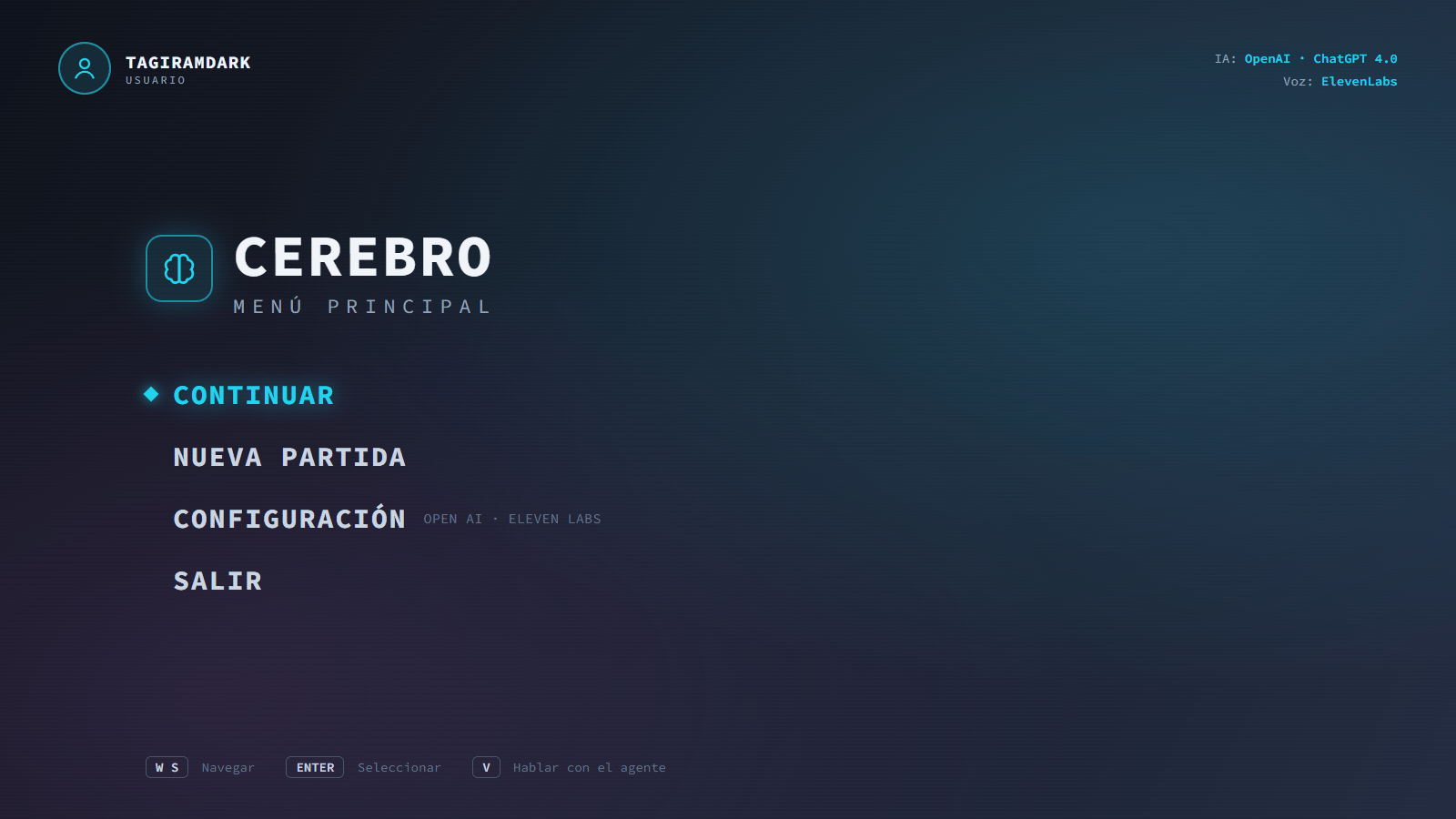 Interfaz Menu Principal