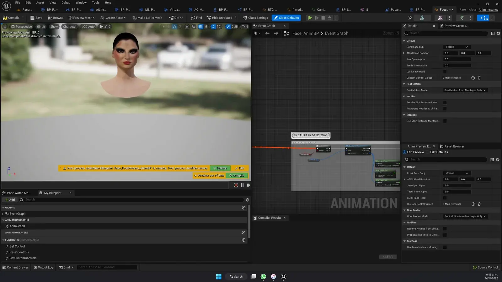 Rig facial en el editor