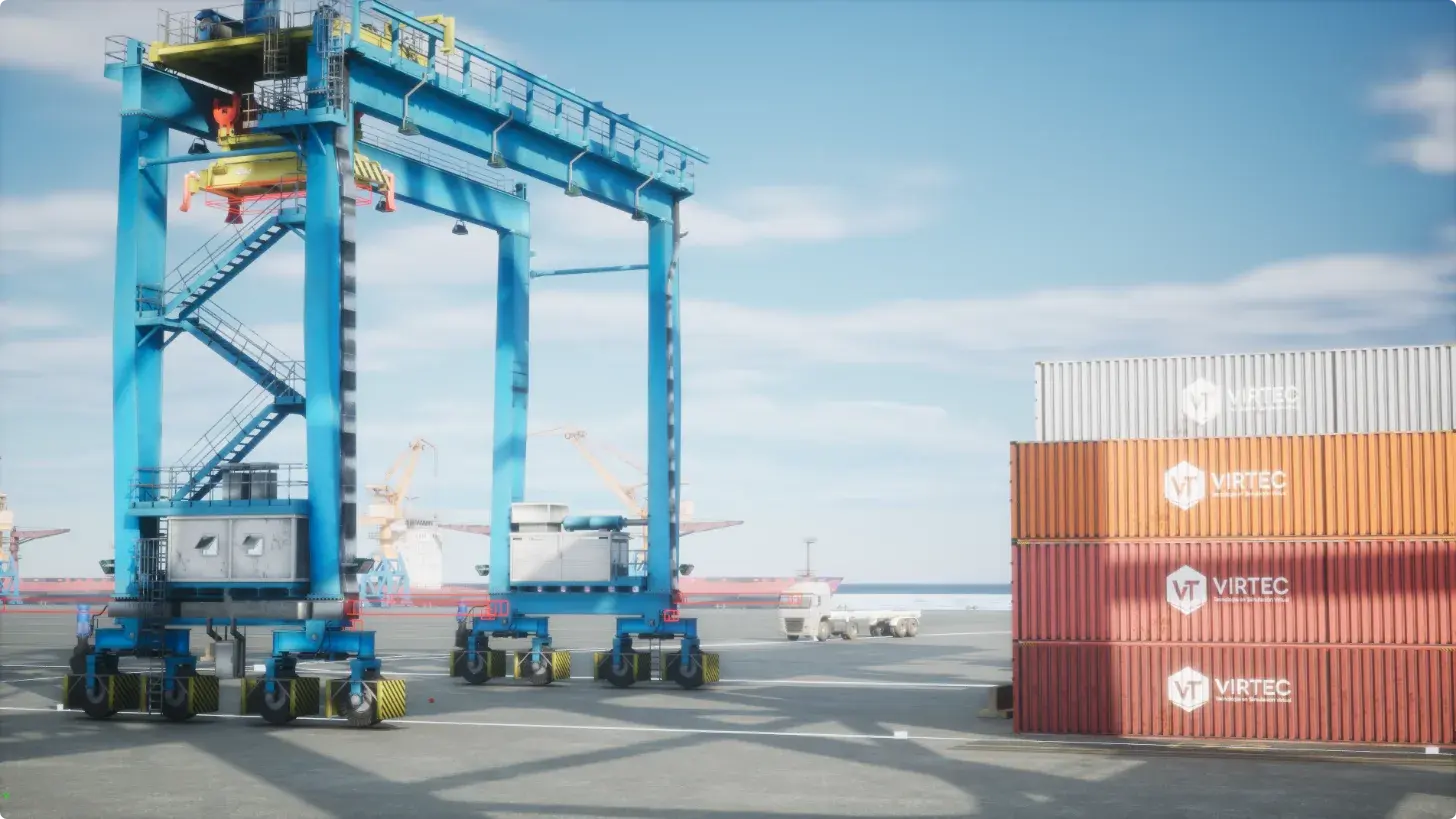 Grúa RTG en el Patio de Contenedores