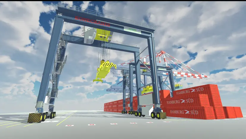 Simulador de Grúa RTG — Unity
